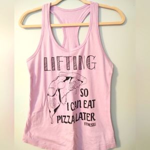 Fitness tee co. Med Lifting Pizza tank